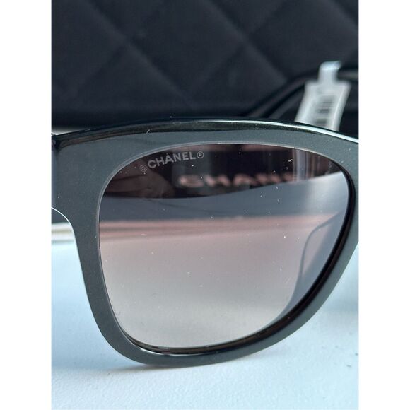 NWT Chanel Acetate Polarized Square CC Sunglasses 5380 Black OS $415 - Picture 7 of 11